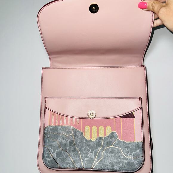Harry Potter PINK Danielle Nicole Hogwarts Castle Sunset Backpack Bag Handbag - Picture 5 of 9